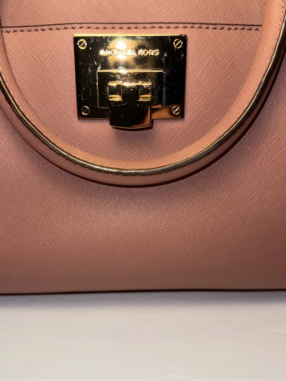 Michael Kors Tina Blossom Satchel Crossbody Bag Purse Saffiano Leather Large - Picture 8 of 16